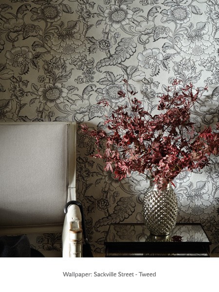 Обои Little Greene Revolution Papers Sackville Street − Tweed 0284SATWEED фото в интерьере